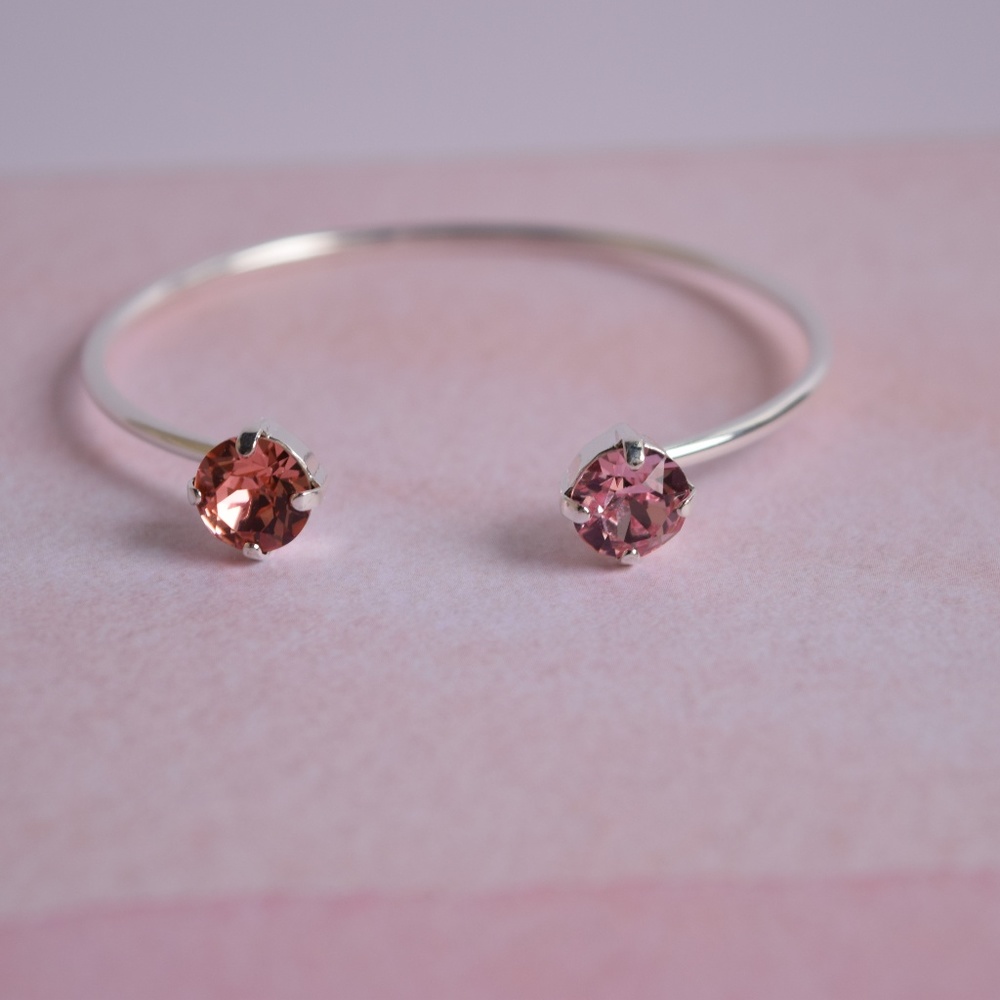 Swarovski Crystals Bangle Bracelet, Birthstone